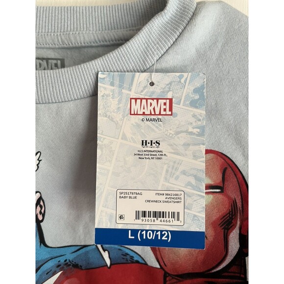 Marvel Boys Sweater Hulk Spiderman Captain America Size L 10/12 70% Cotton NWT - Picture 11 of 16
